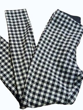 ZARA Black & White Gingham Stretch Skinny Pants - Like New